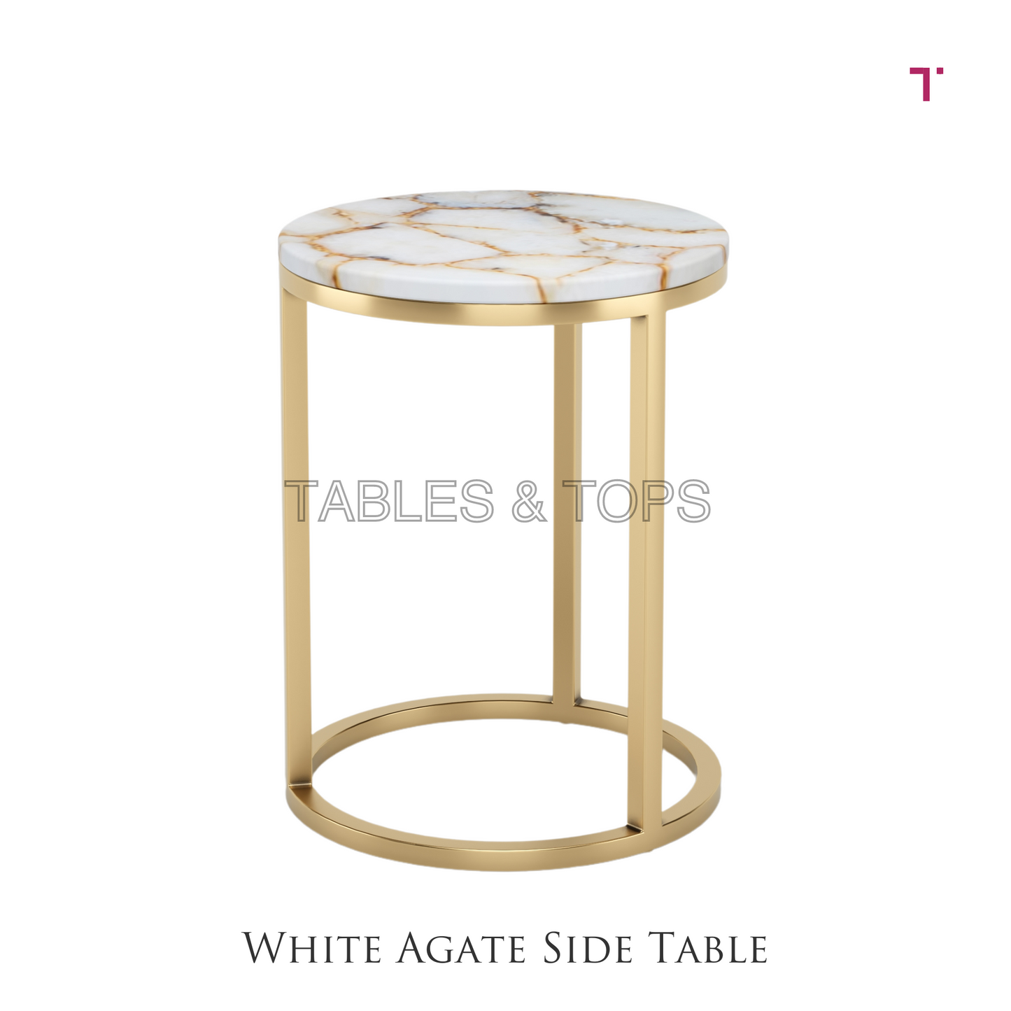 White Agate Side Table