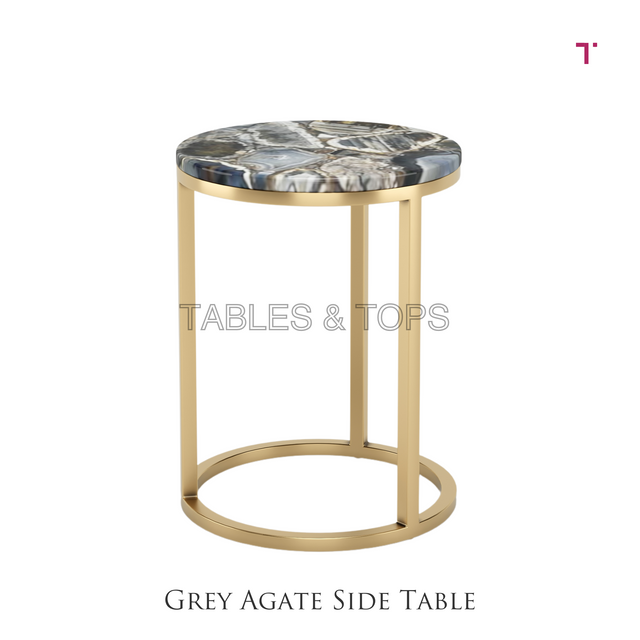 Grey Agate Side Table