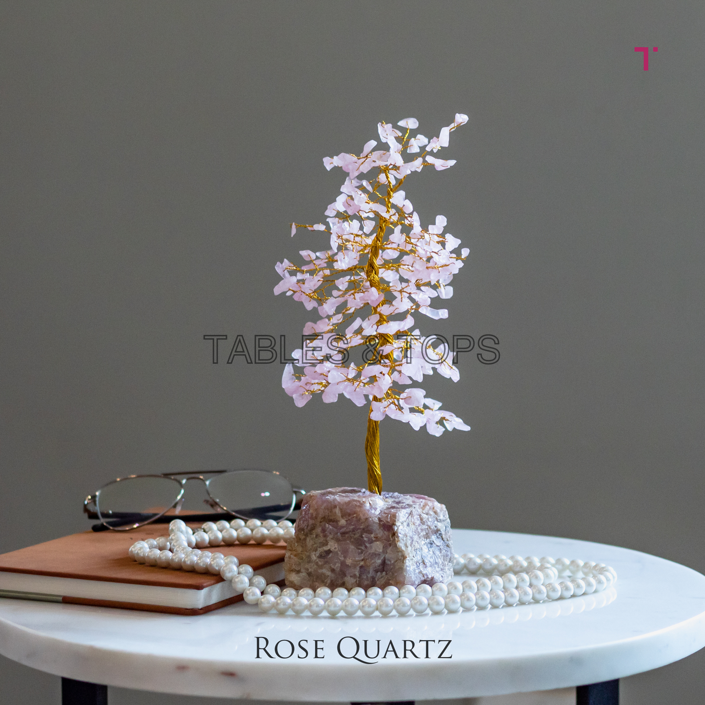 Rose Quartz Gemstone Tree