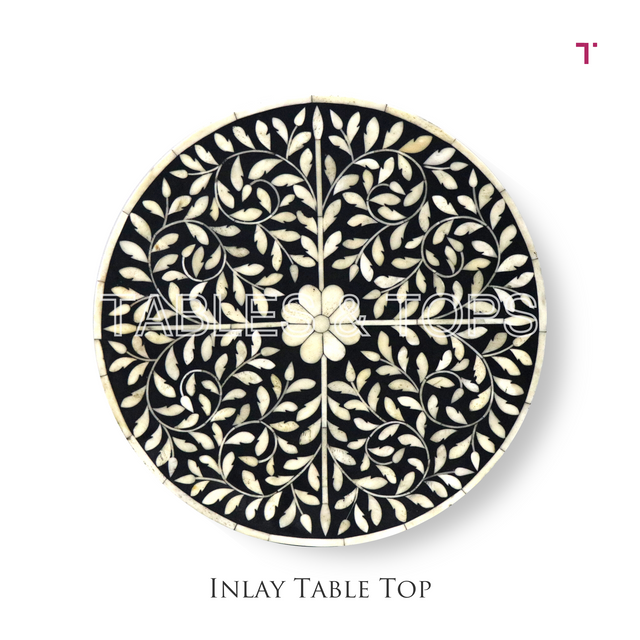 Handmade Floral Bone Inlay Tabletop made with mdf/ply & real bone inlay  for Living room | Home Decor | Interior Styling | Unique Gifting