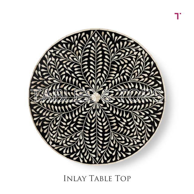 Handmade Flower Design Bone Inlay Tabletop made with mdf/ply & real bone inlay  for Living room | Home Decor | Interior Styling