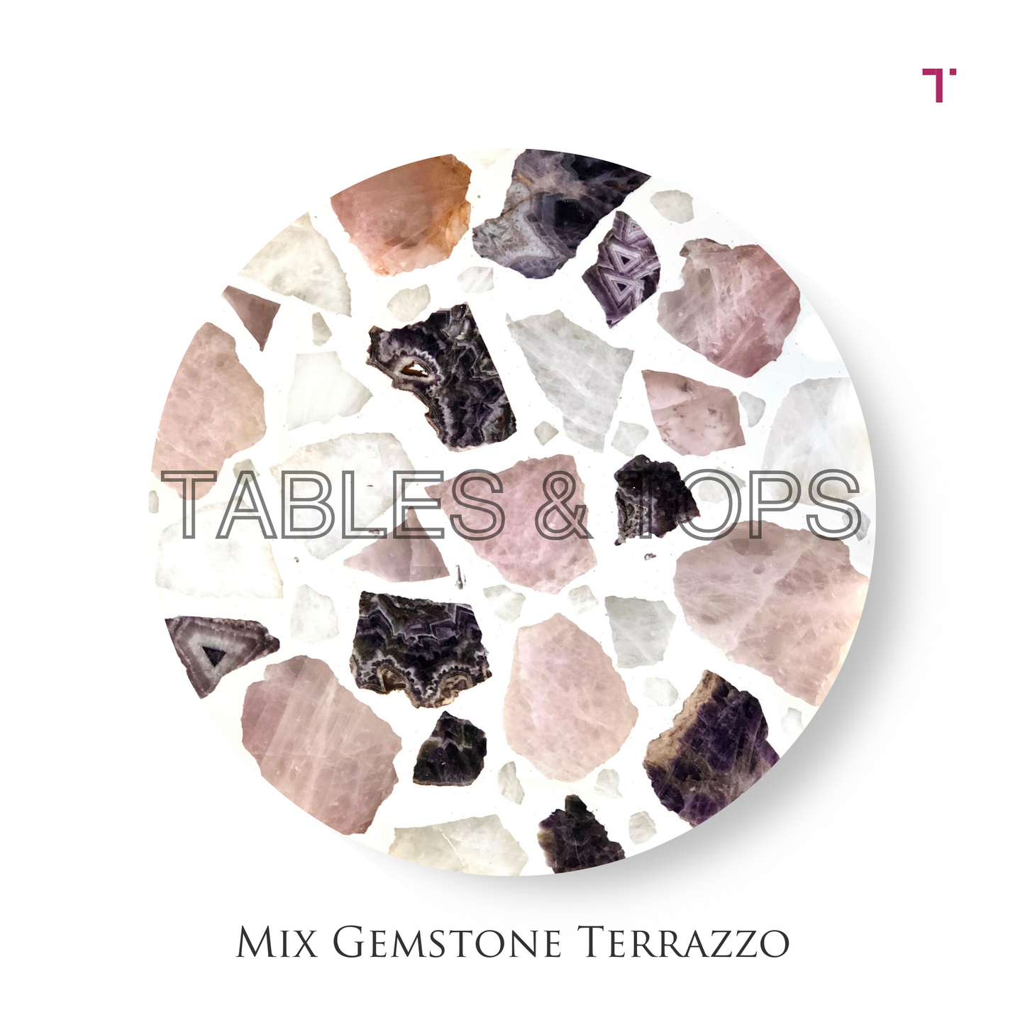 Mix Gemstone Terrazzo Table Top