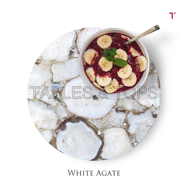 White Agate Table Top