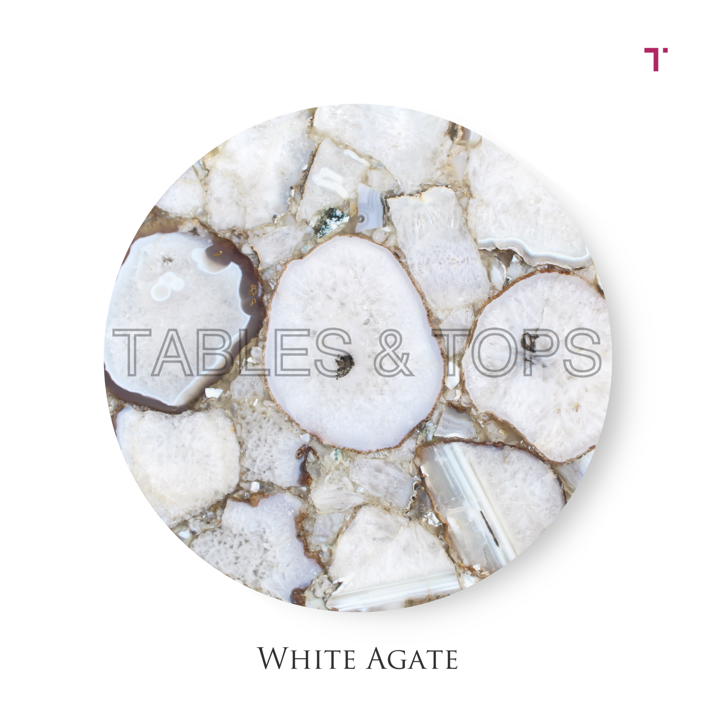 White Agate Table Top